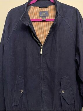 Brooks Brothers Navy Corduroy Bomber Jacket